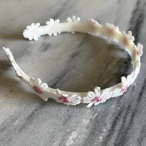 Diadeem met madeliefjes "roze"