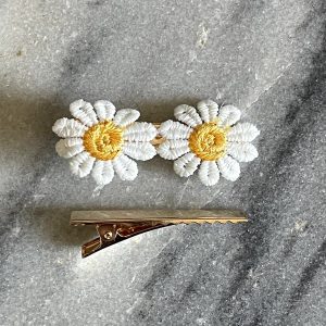 Aligatorknipje met madeliefjes "geel"