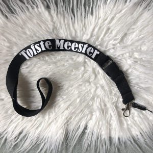 Keycord zwart "Tofste Meester"