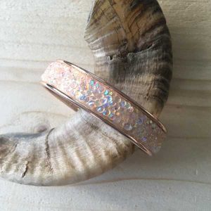Slavenarmband (medium) rosékleurig met doorzichtige (maar daardoor rose kleurige) diamondtape