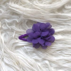 Haarknipje 5cm met chiffon bloem "paars"