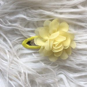 Haarknipje 5cm met chiffon bloem "geel"