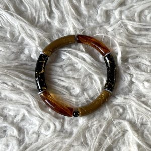 Tube armband bruin en zwart