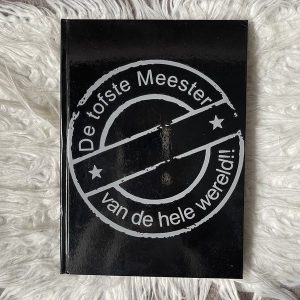 Notitieboek "tofste meester" zwart
