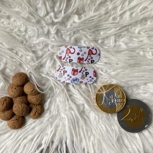 Haarknipjes 5 cm van imitatieleer wit
