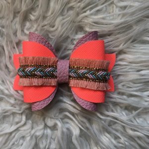 Strik van imitatieleer Ibiza style "neon roze/roze"