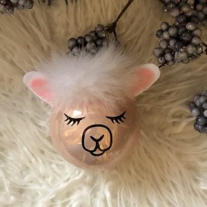 Kerstbal lichtroze "Lama"