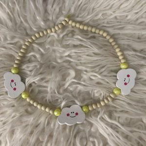 Kinderketting "wolkje" gebroken wit/geel