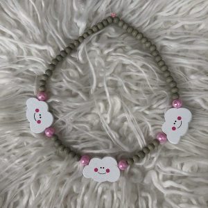Kinderketting "wolkje" beige/lichtroze