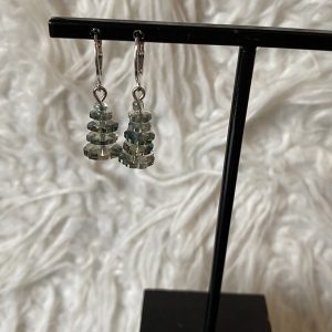 Oorbellen zilverkleurig met kerstboompjes