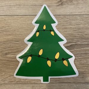 Kerstboom met lampjes (herbruikbaar) 29x23cm