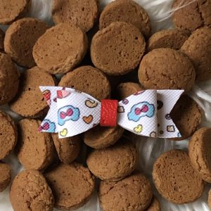 Strik van imitatieleer (mini) wit met sinterklaas printje