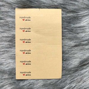 Kraft prijslabels "Handmade with love" 10 stuks